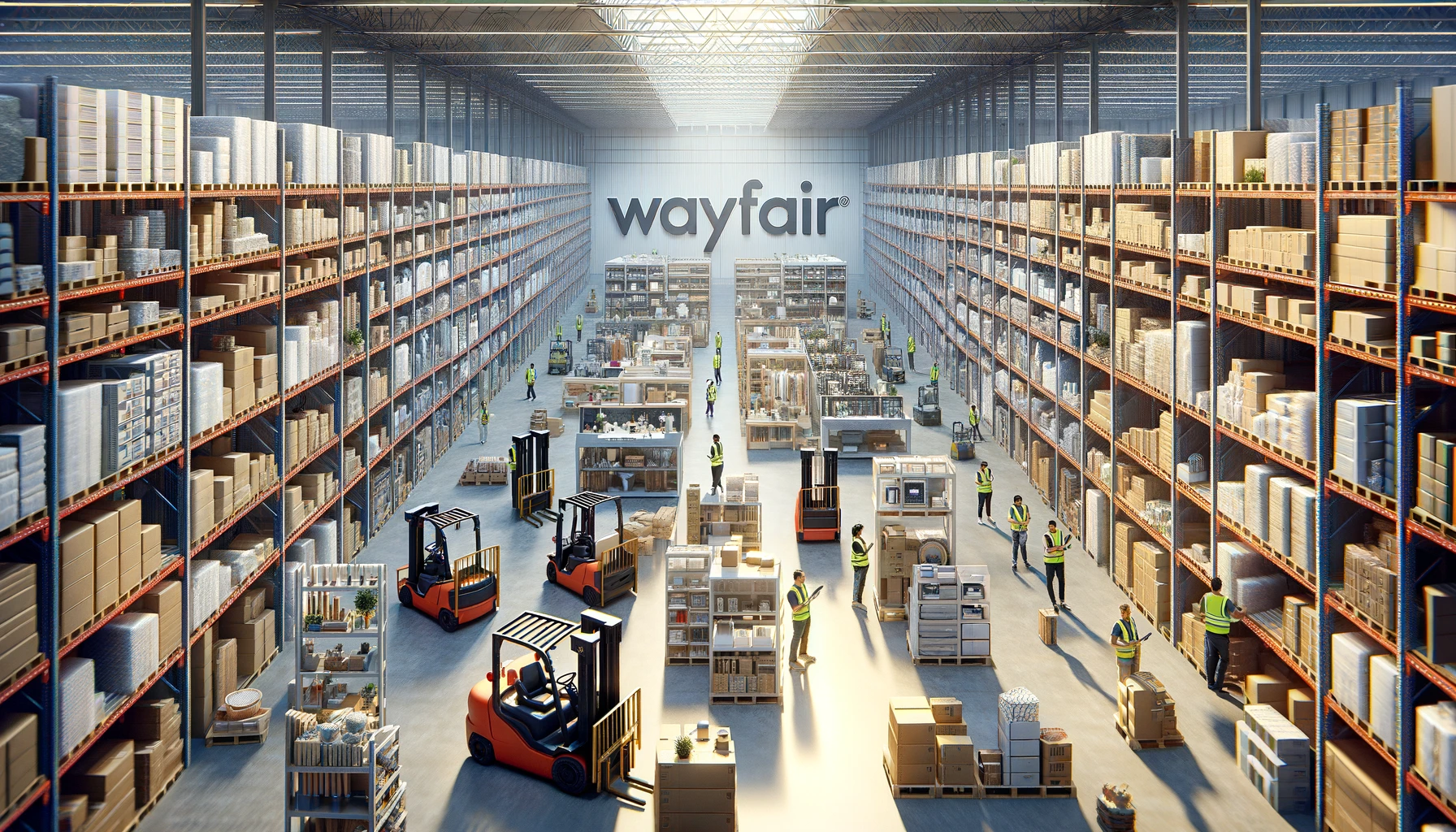 The wayfair factory preparing to ship consolidated deliveries