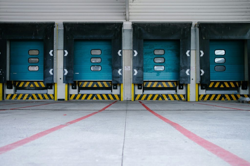 Export gates at a warehouse.