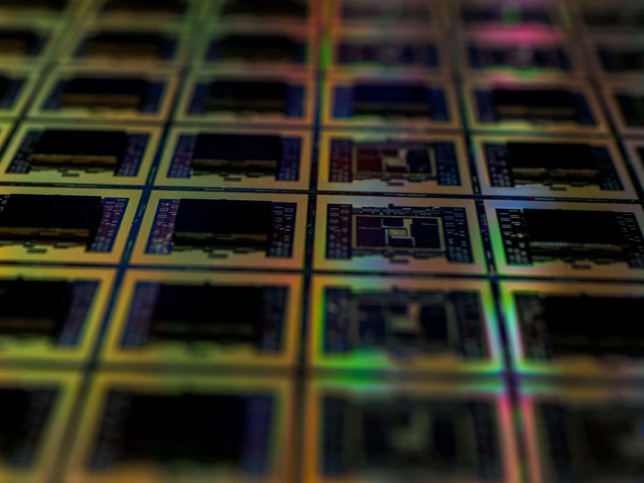 Rows of semiconductors.