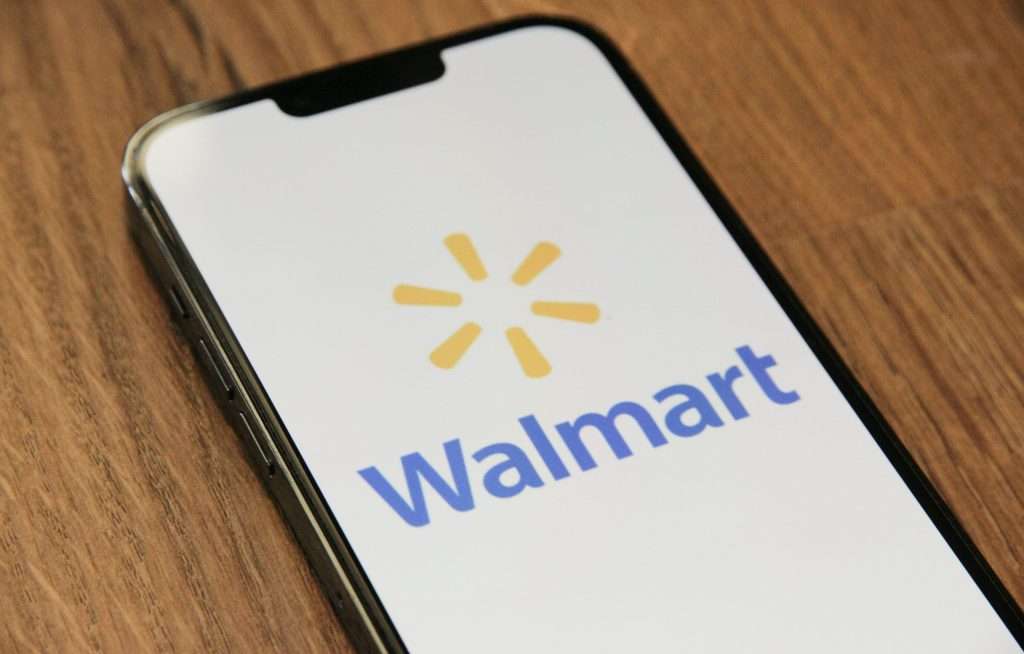 A walmart logo visible on an iPhone.