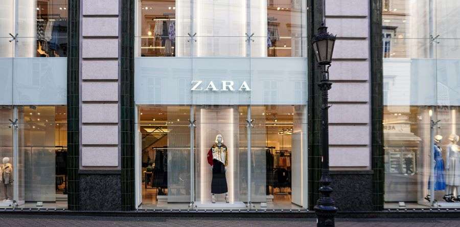 The front of a Zara flagship store.