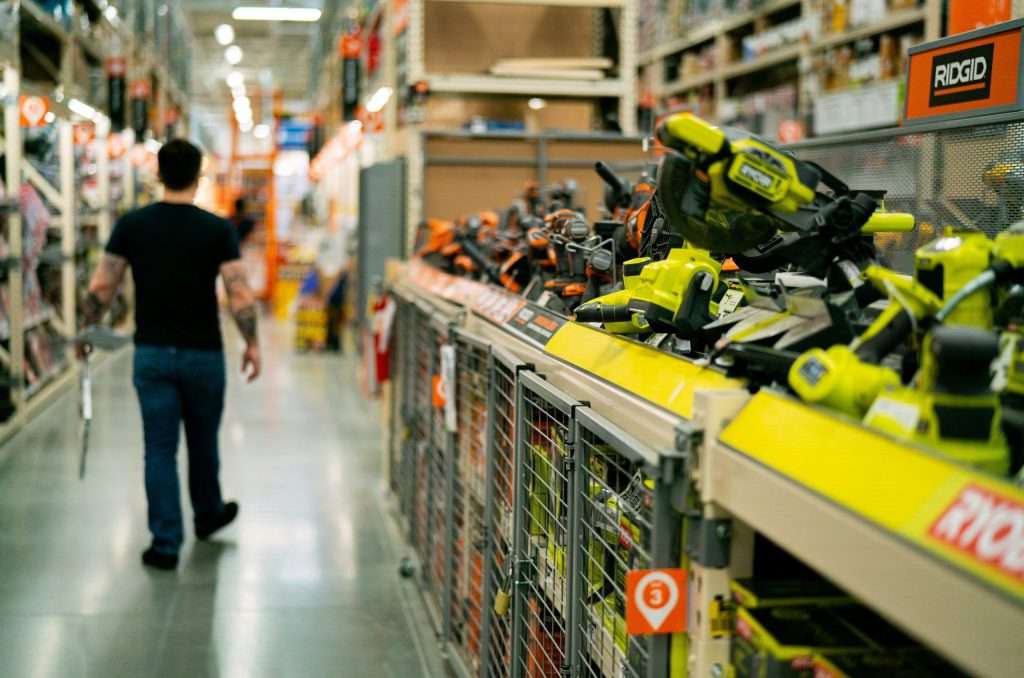 An aisle in a kingfisher B&Q store.