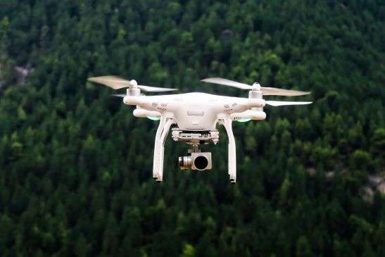 Drone flying in remote Scotland.