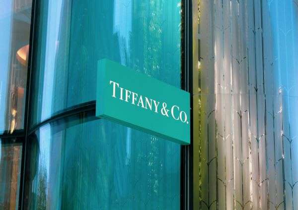 The Tiffany & Co brand (owned by Coty) seen above a department store entrance.