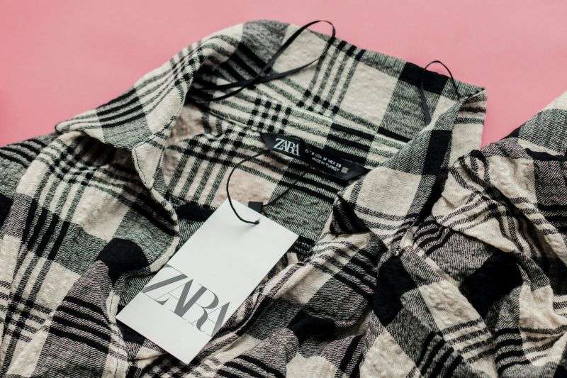 A new checked shirt with a Zara label.