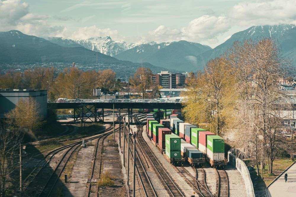 A train station in Canada. The Teamsters Canada Rail Conference has issued a strike notice to Canadian Pacific Kansas City (CPKC).